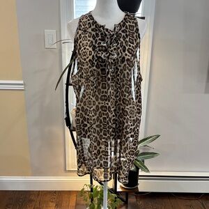 Glam Dollz Leopard Print Sleeveless tunic top size 1X